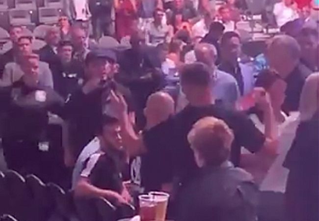 VIDEO: Ruziënde Khabib en Nate Diaz tussen publiek bij UFC 239
