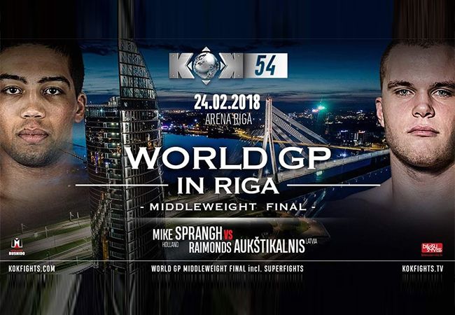 Mike Sprangh treft Raimonds Aukštikalnis tijdens KOK WORLD GP In RIGA