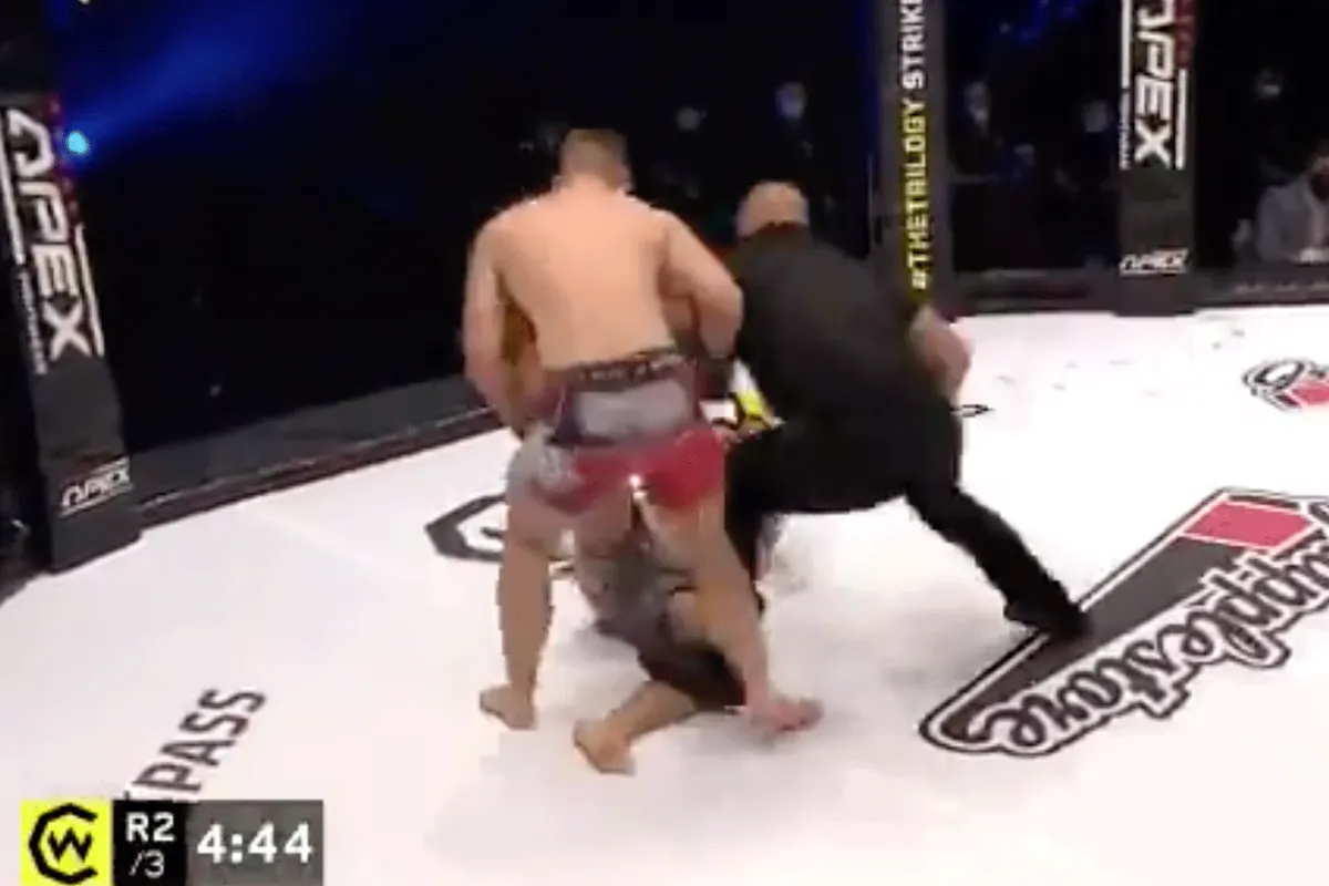 MMA-vechter stuitert op het canvas door bloedstollende knock-out (video)