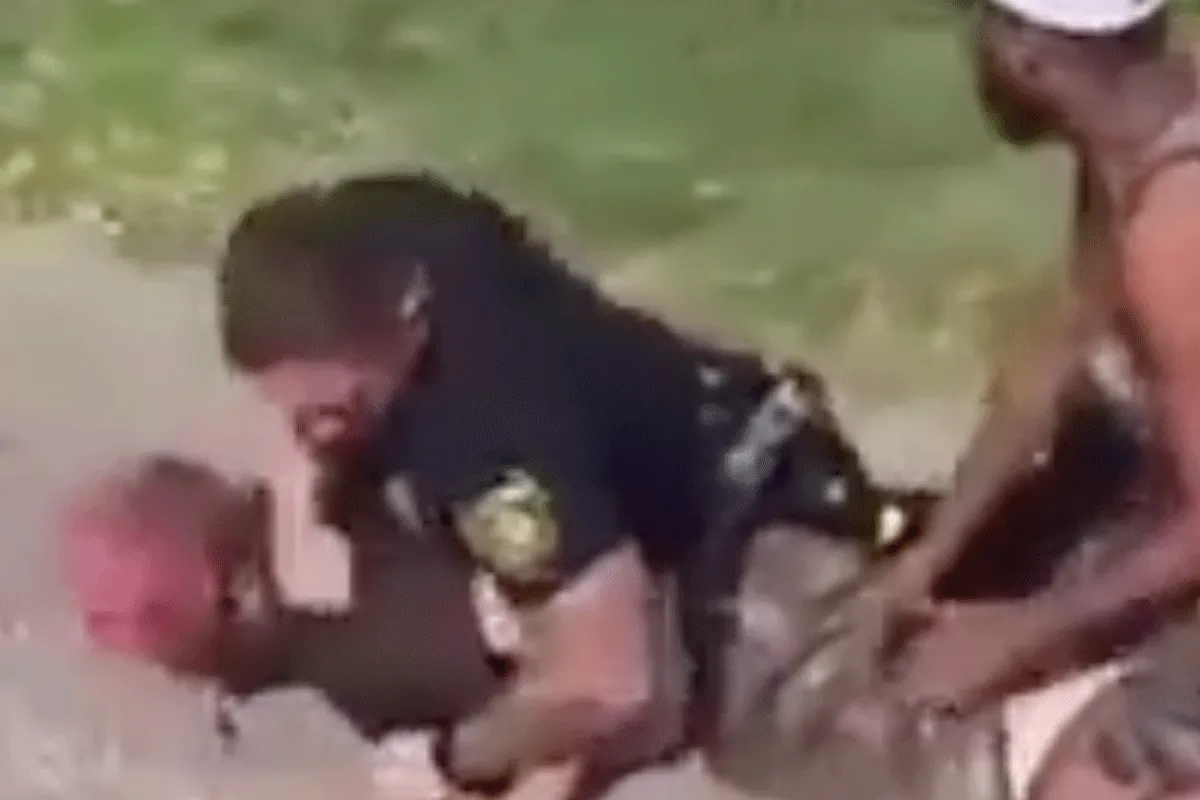 MMA-vechter PAKT man die wapen van agent wil jatten (video)