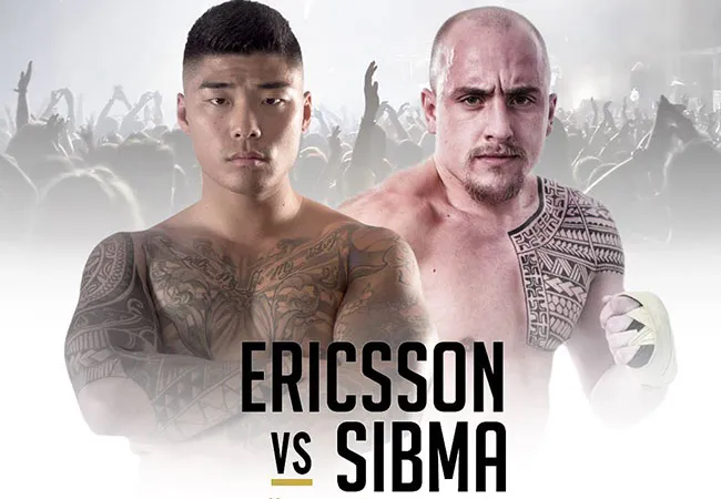 Ruben Sibma in de herhaling tijdens MMA partij in Zweden