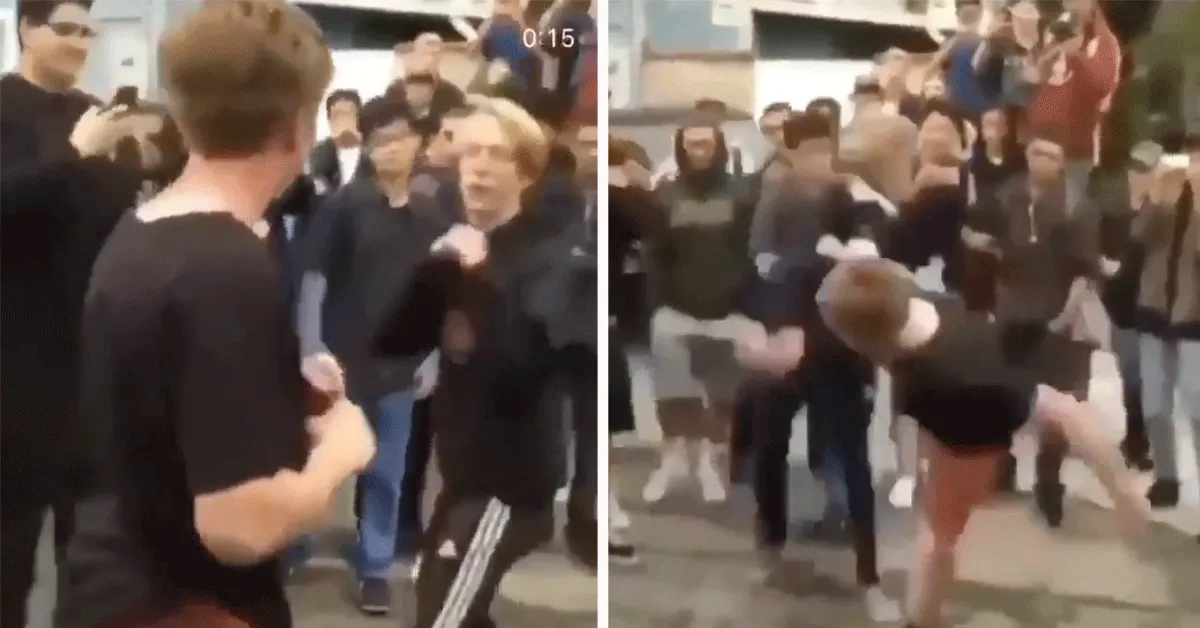 Jongen schopt uitdager naar het schaduwrijk! 'Spin-Kick 2.0' (video)