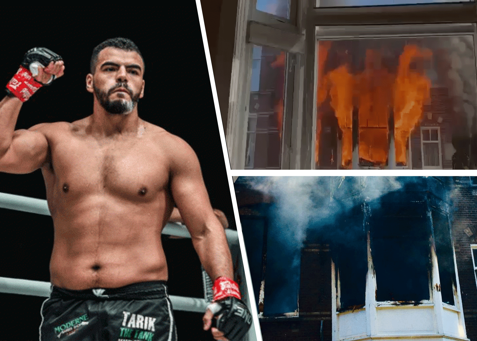 GLORY Kickbokser Tarik Khbabez in actie bij grote brand (video)