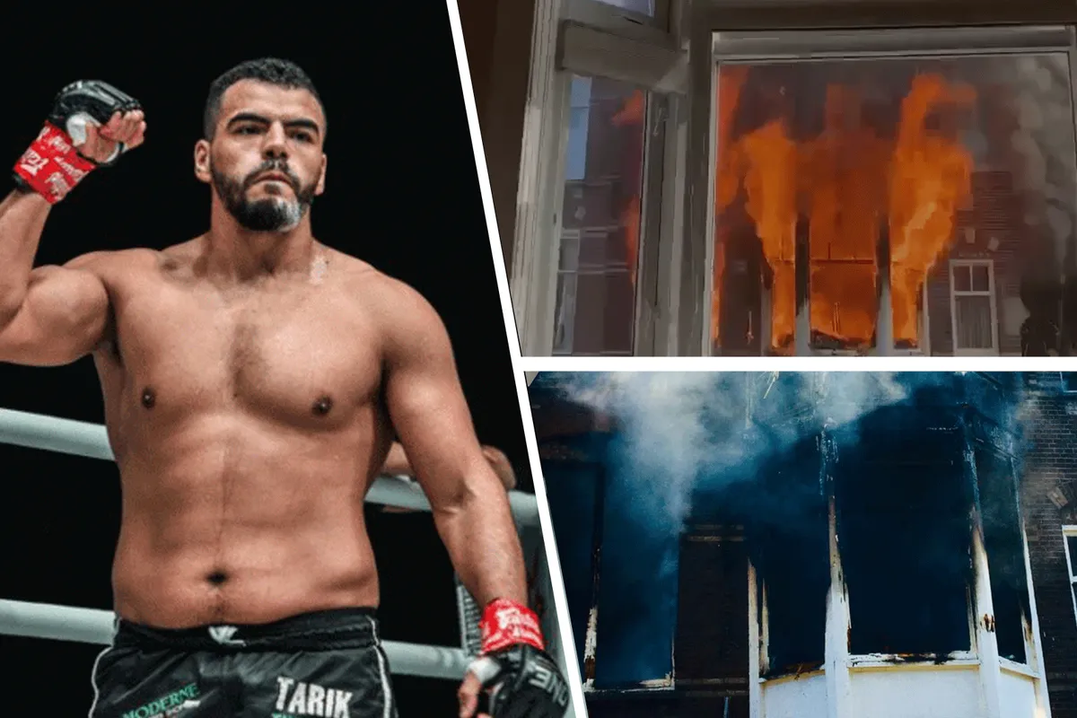 GLORY Kickbokser Tarik Khbabez in actie bij grote brand (video)