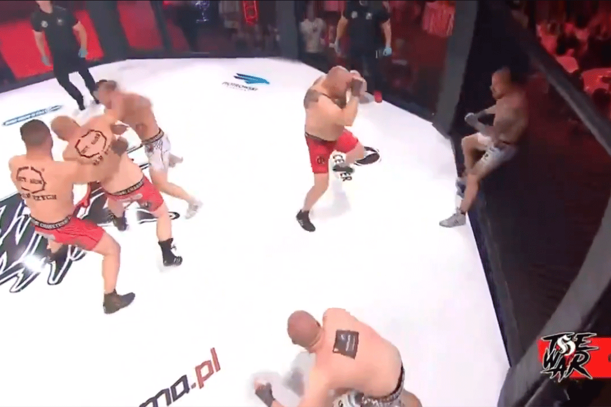 3 tegen 3 Bare-knuckle boks knock-out feest in Polen (video)
