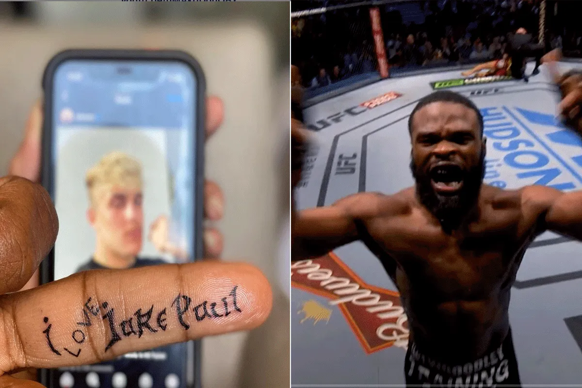 Dikke middelvinger! UFC'er Woodley zet Jake Paul Tattoo