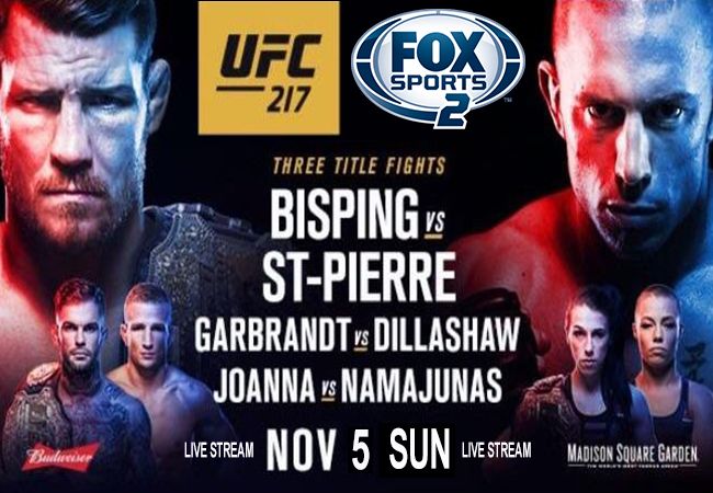 UFC 217: Michael Bisping vs Georges St-Pierre Live Kijken Fox Sports 2