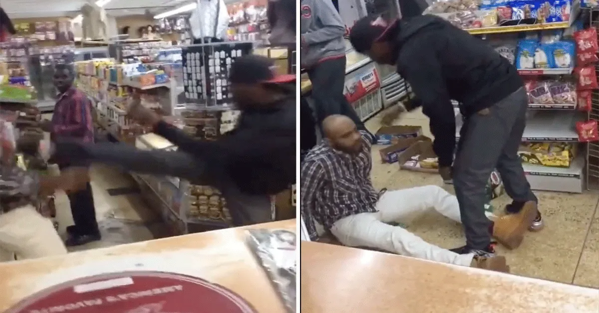 Pak slaag voor hardleerse klant na mislukte karatetrap (video)