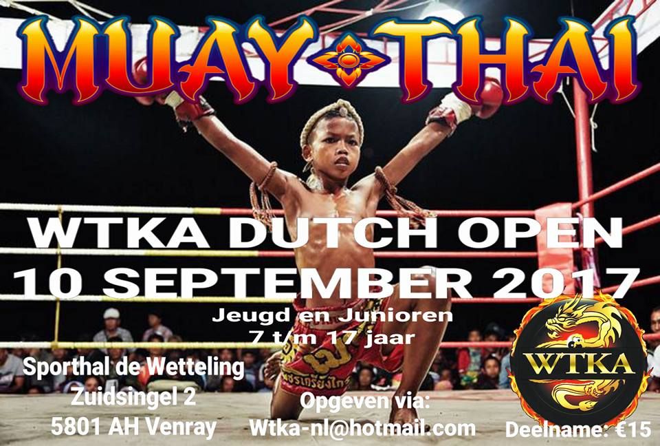Vechters schrijf je in voor het jeugd WTKA Dutch Open