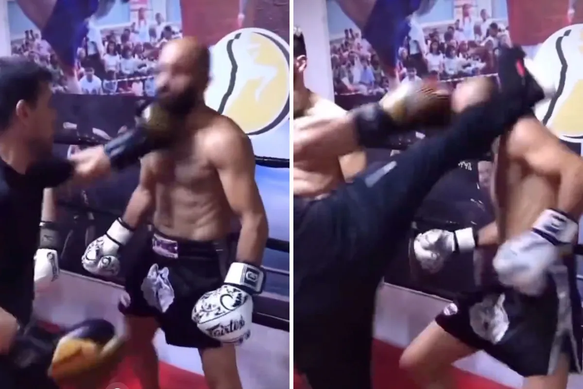 🎥 Mafklapper! Kickboksleraar trapt leerling zwaar onderuit