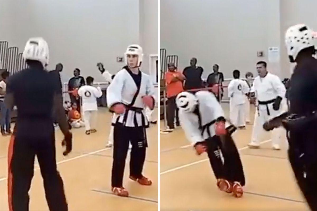 🎥 Taekwondo vechter zorgt voor bizar knock-out moment tijdens wedstrijd
