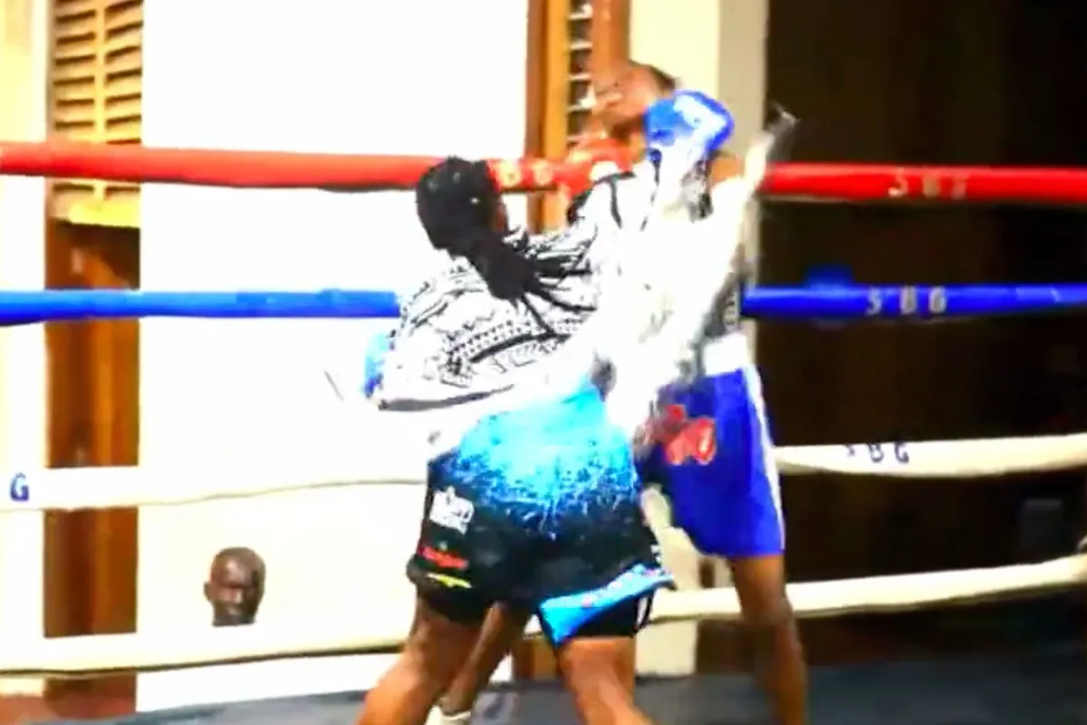 Boksster in tafelkleed slaat rivaal knock-out tijdens wedstrijd | video