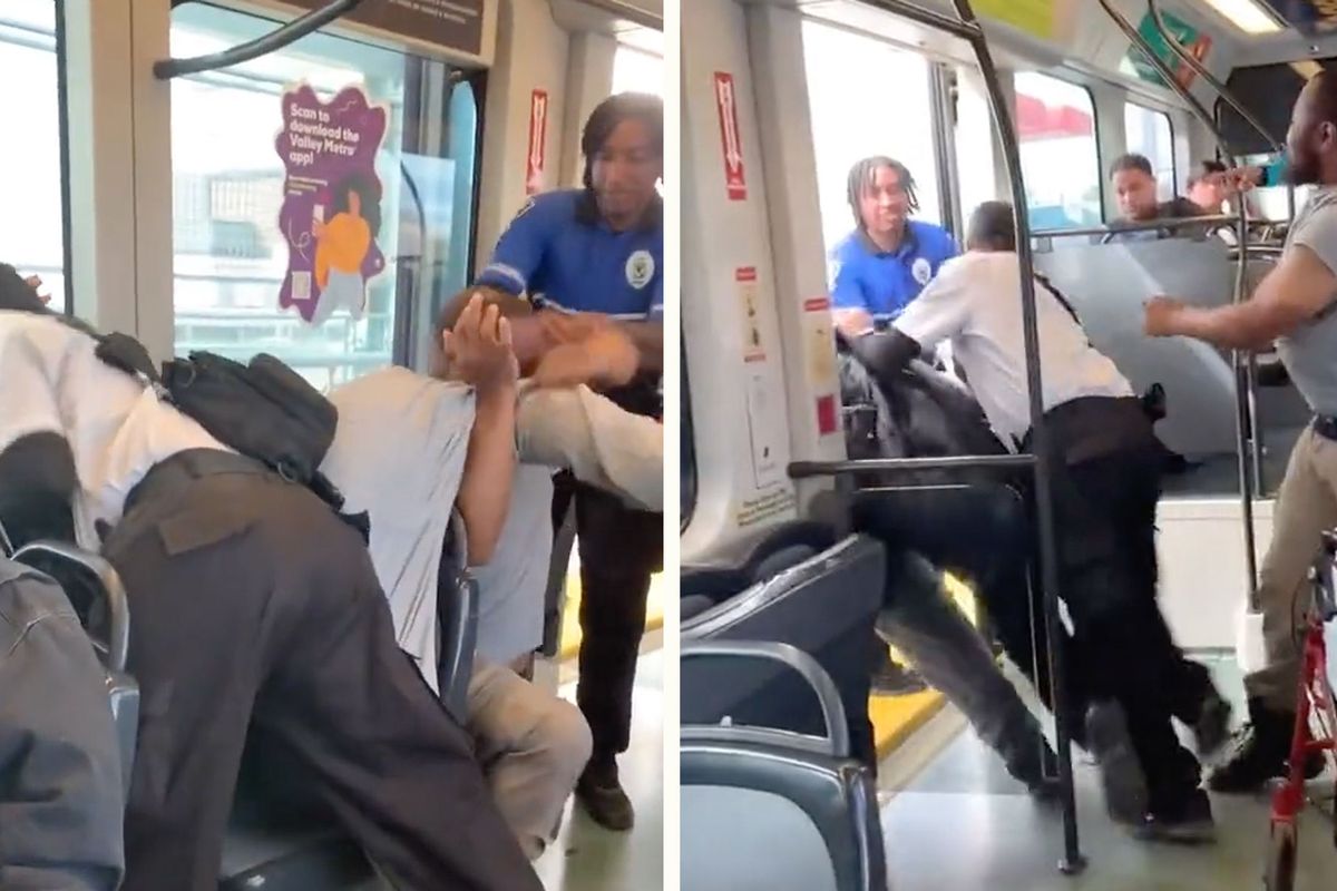 Handhavers grijpen hard in bij vechtpartij tussen mannen in bus | video