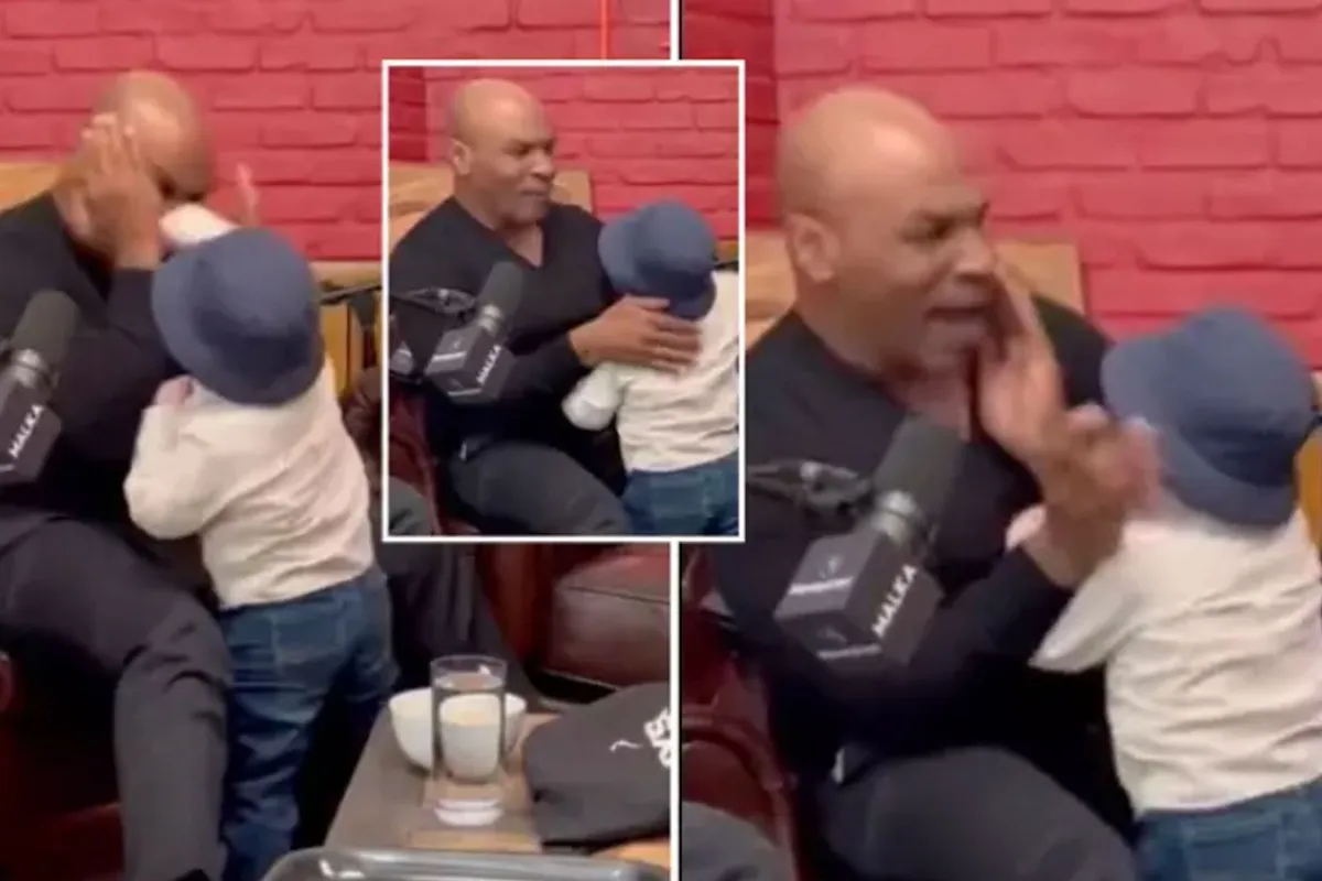 Boksicoon Mike Tyson vangt klappen van mini knokker! 'Is die gast geen 20?'
