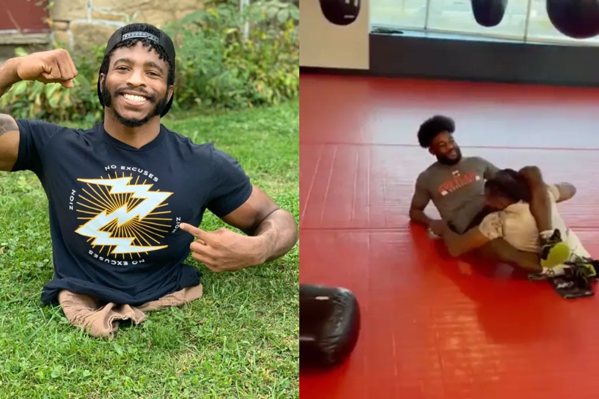 Beenloze ZIon Clark knokt potje met UFC-kampioen Aljamain Sterling! 'Moeilijk man'