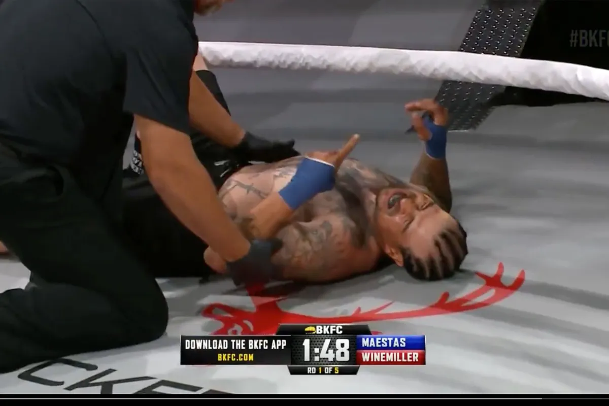 7 seconden KO! Bareknuckle bokser Winemiller doet in ijltempo het licht uit bij opponent Maestas