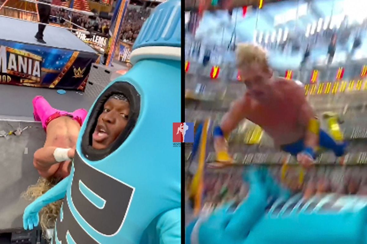 🎥 KSI zwaar aangepakt door Logan Paul met 'flying frog splash' move