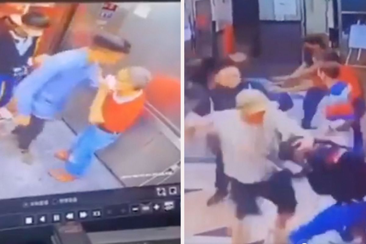 🎥 Opa slaan in lift levert tieners stevig pak slaag op! 'Familie neemt wraak'