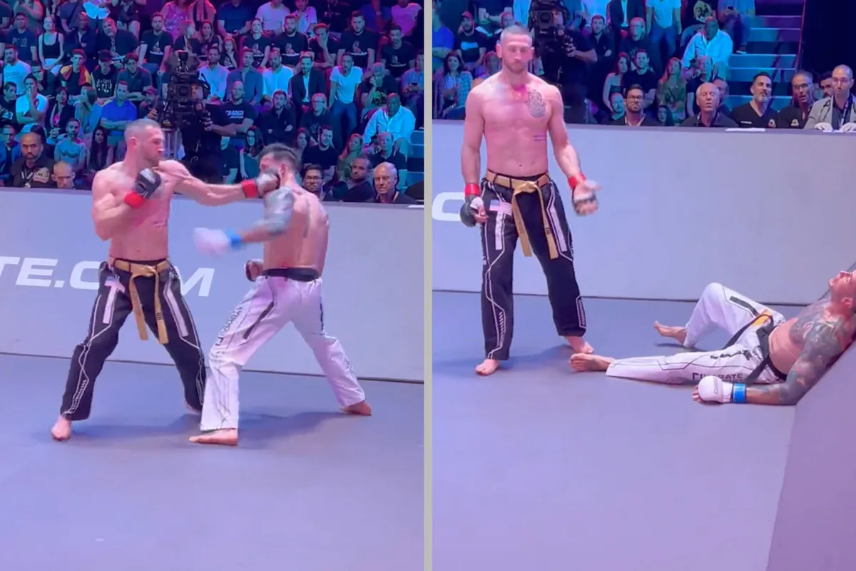 🎥 Hersenkraker! Karate expert Ross Levine levert brute knock-out af