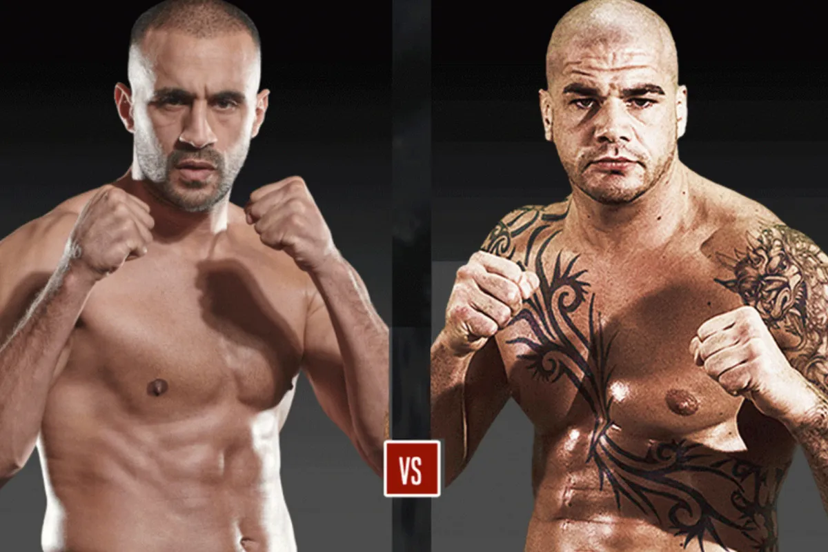 Badr Hari september de ring in tegen James McSweeney tijdens Glory 88 Parijs