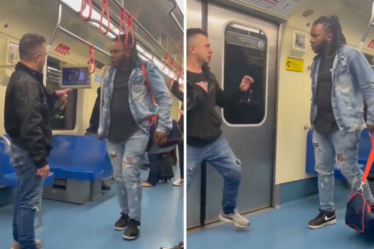 🎥 Haatzaaier onderuit geklapt in metro na verkeerde treiteren! 'Kort lontje'