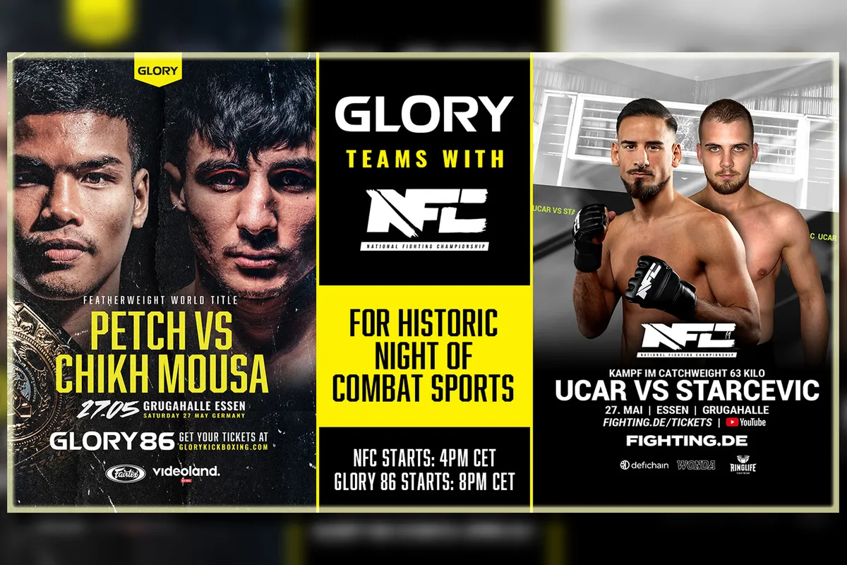 Glory Kickboxing brengt MMA-gevechten op 27 mei samen met NFC! '2 voor de prijs van 1'