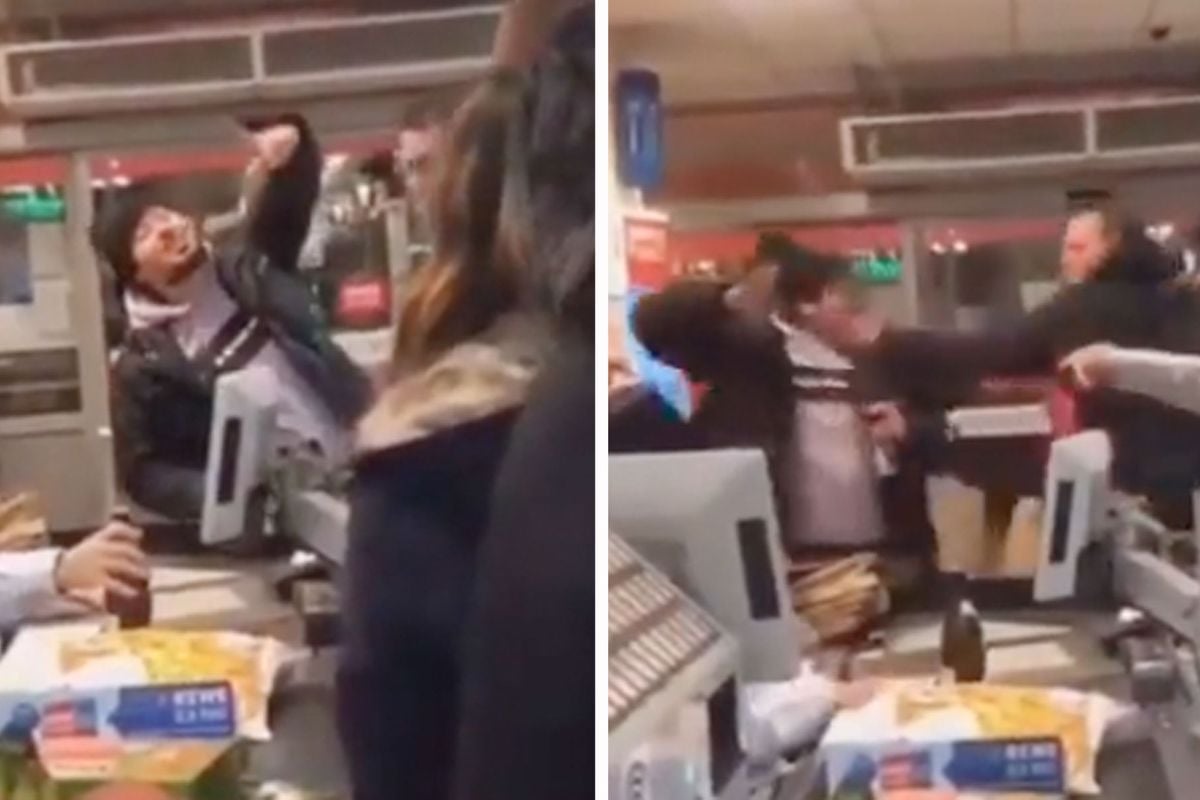 🎥 Pak slaag voor vervelende Duitser in supermarkt! "Gezeik bij de kassa'