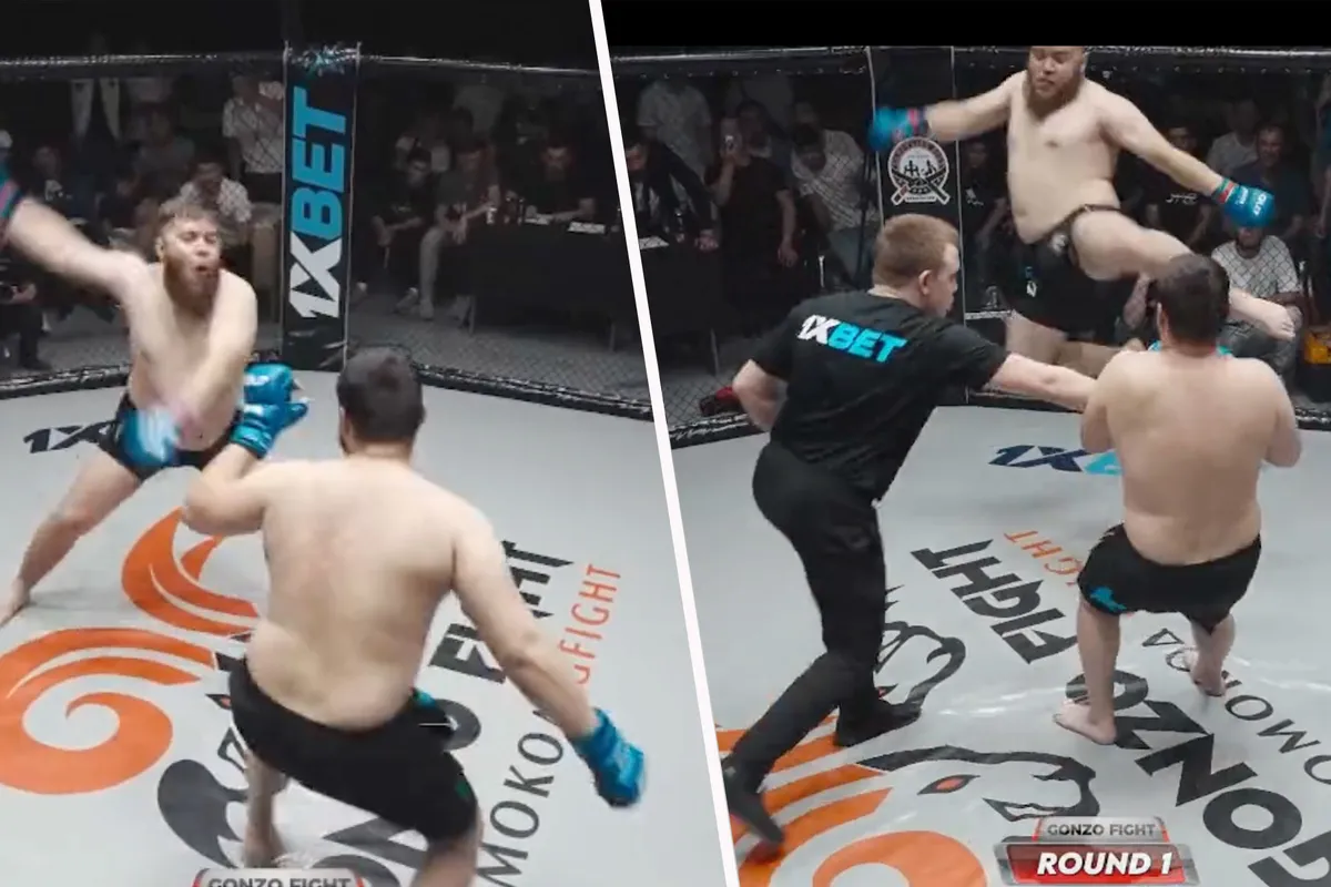 🎥 'Bukken maat!' MMA-gevecht zorgt voor chaos en bijna knock-out scheidsrechter