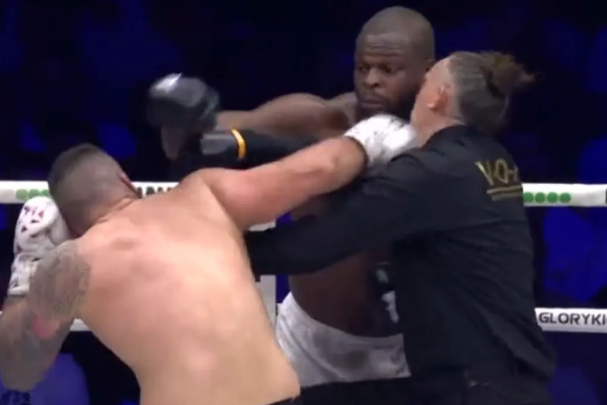 Drama in Rotterdam Ahoy! Plazibat breekt arm en scheidsrechter knock-out tijdens Glory Collision 5