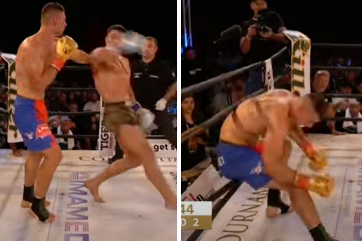 Kickbokser Thian de Vries slaat Roemeen spectaculair knock-out en claimt titel | video