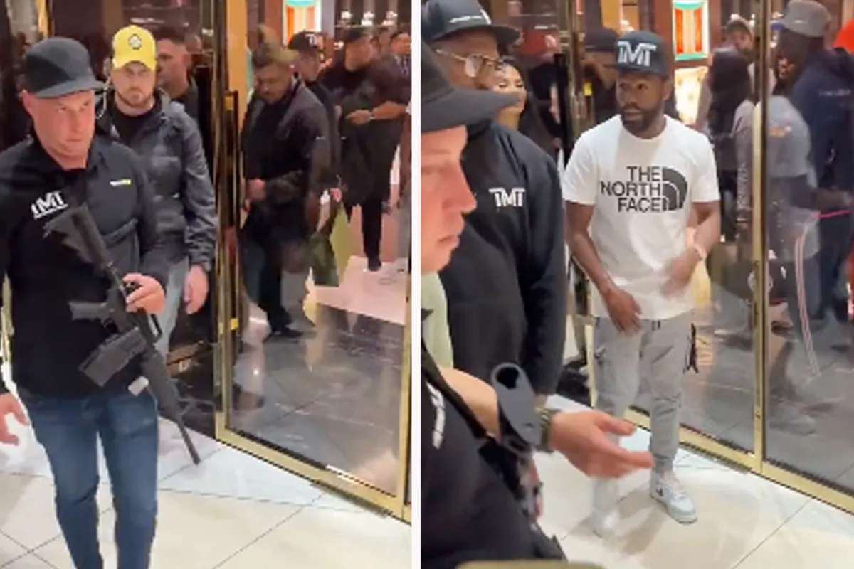 Ophef! Bokslegende Mayweather shopped bij Gucci met zwaarbewapende beveiligers