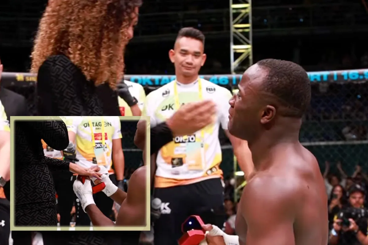 MMA-vechter breekt been in gevecht en vraagt ex-Miss België ten huwelijk | video