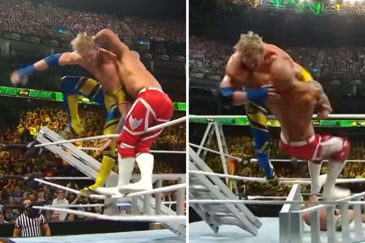 Logan Paul breekt bijna zijn nek door angstaanjagende val tijdens WWE-wedstrijd | video
