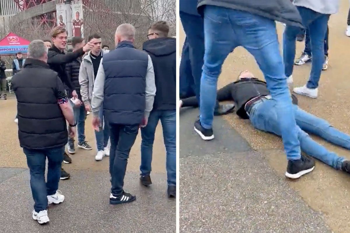 🎥 Chelsea Hooligan met grote muil onderuit geslagen met 1 klap! 'Niet wijzen'