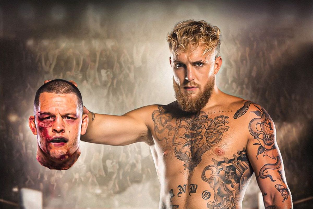 Jake Paul houdt afgehakt hoofd Nate Diaz vast! 'Doe hem in een kooitje'