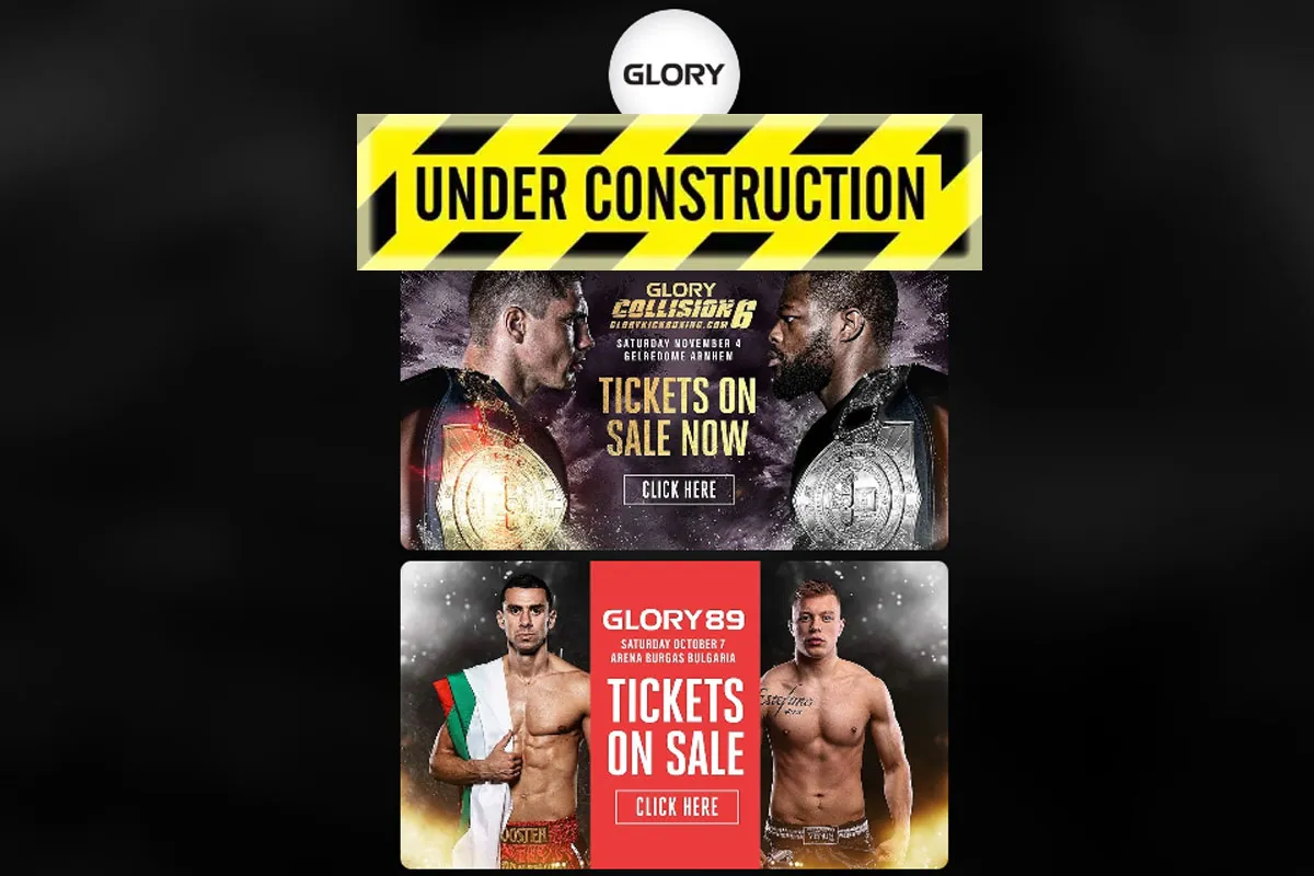 Mis Niets! 'Glory website voorlopig under construction maar zo blijf je op de hoogte'