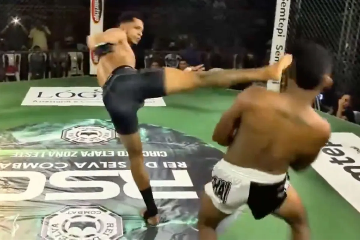 🎥 Knockout Alert! Verwoestende stoot na misser slaat kooivechter onderuit