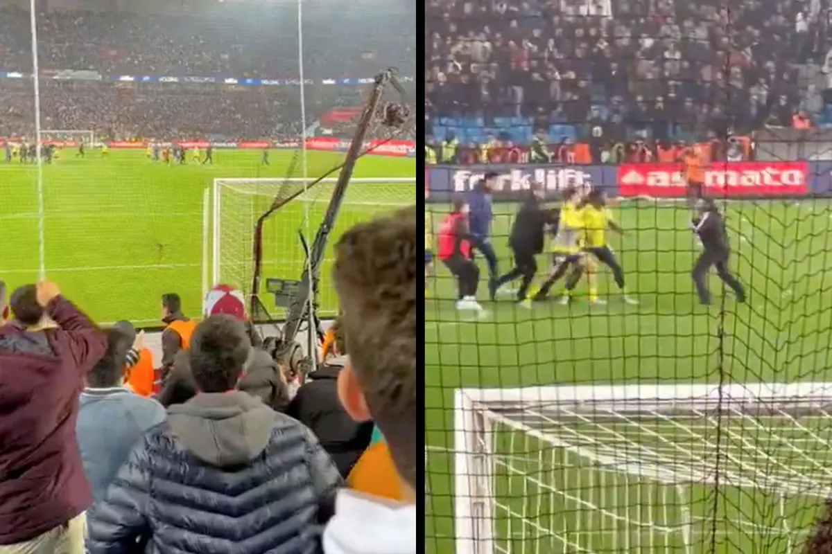 Mislukte Karatetrap voetballer! Hele team vlucht kleedkamers in