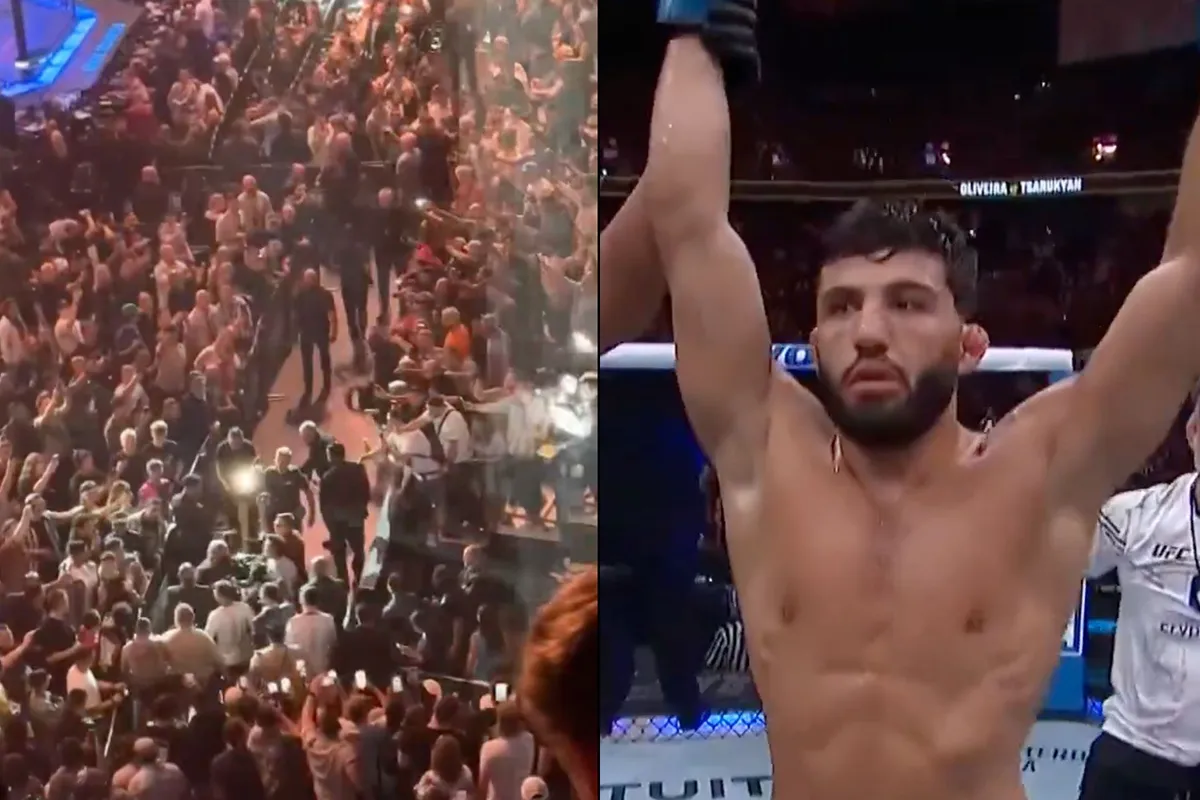 Chaos bij UFC 300! Vechter slaat lastige fan onderuit (video)