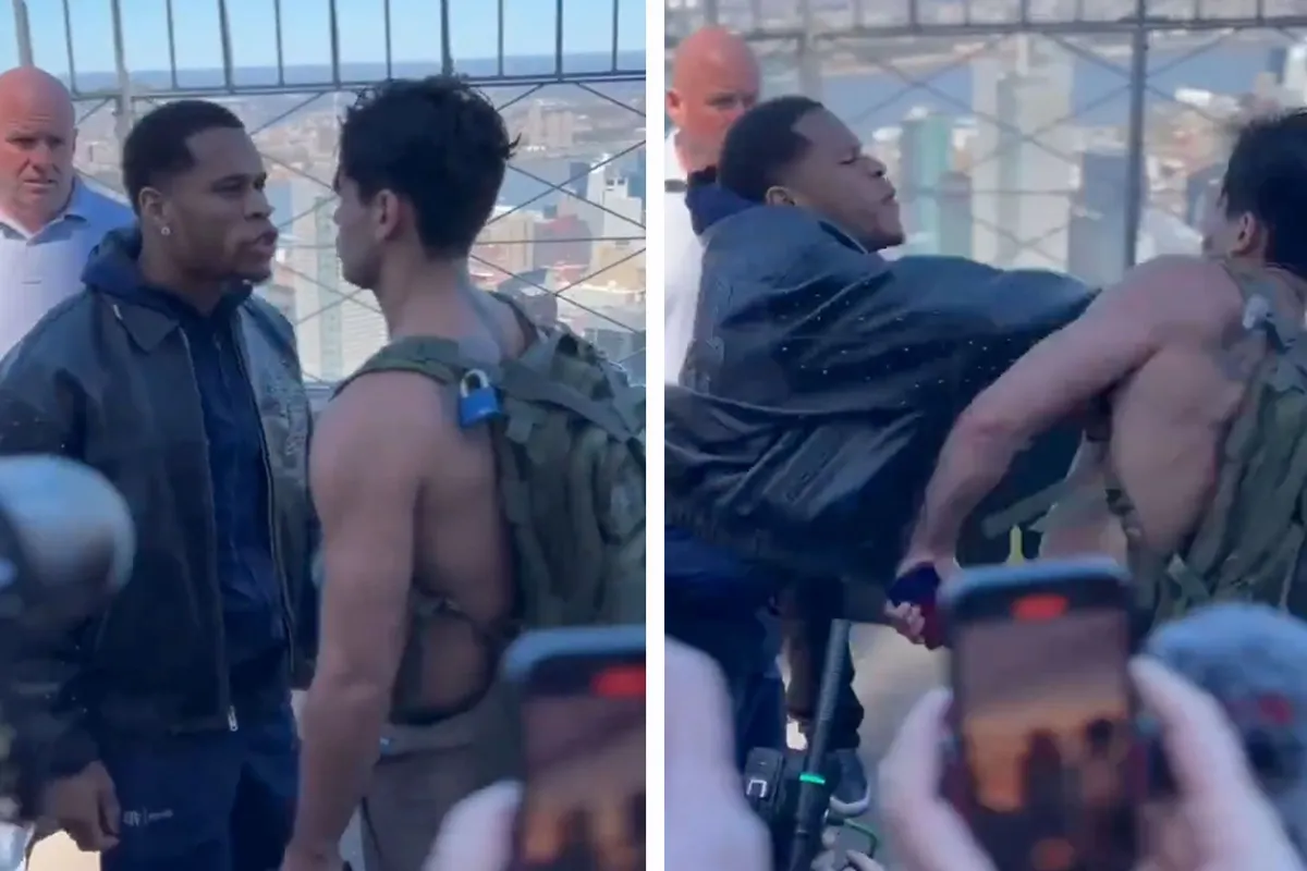 🎥 Parachute nodig! Staredown boksers Haney en Garcia loopt uit de hand