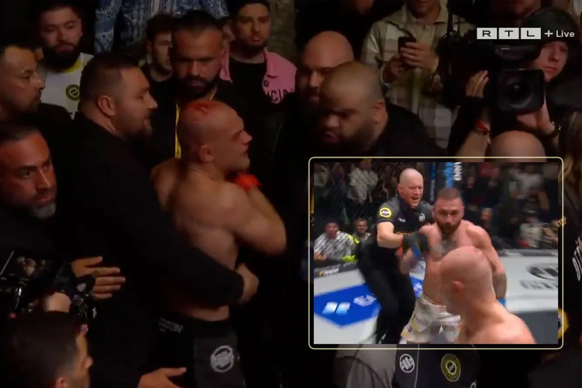 Respectloos! Seksueel gebaar zet MMA gevecht om in vechtpartij - chaos alom