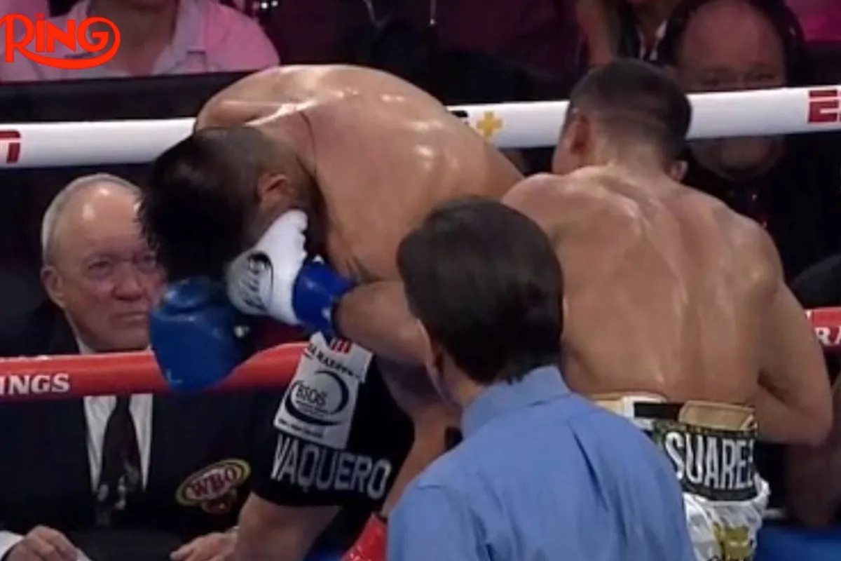 Boksschandaal! Scheids verpest wereldtitel kans Suarez - video bewijst fout!