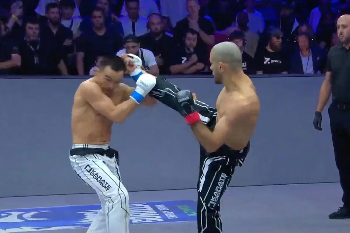 Vliegende knie, harde trap, KO – Muhammad Mokaev is terug!