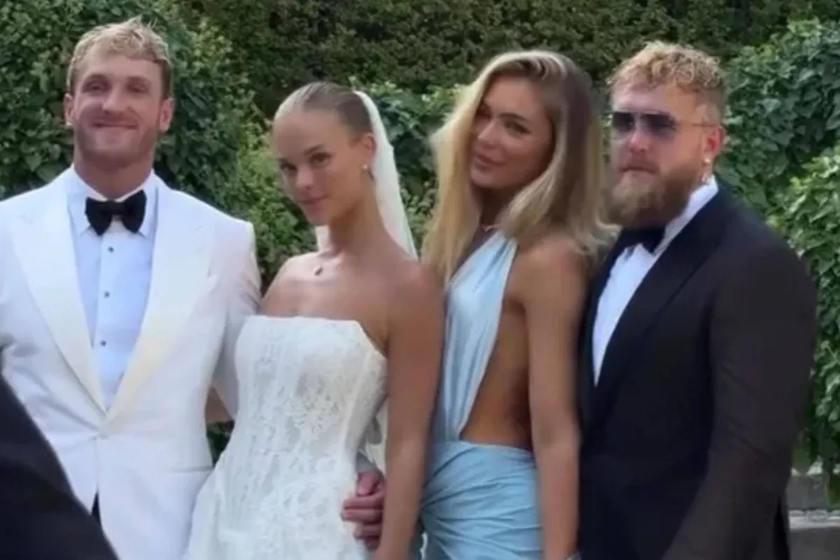 Jake Paul mept bruidstaart kapot op bruiloft van broer Logan - Jutta Leerdam kijkt toe!