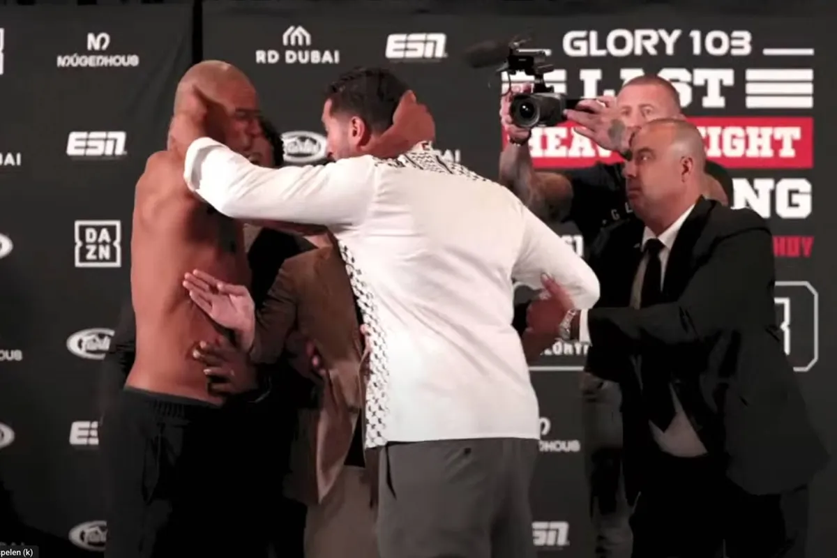 Chaos bij Glory 103: Ben Saddik en Rigters op de vuist bij staredown