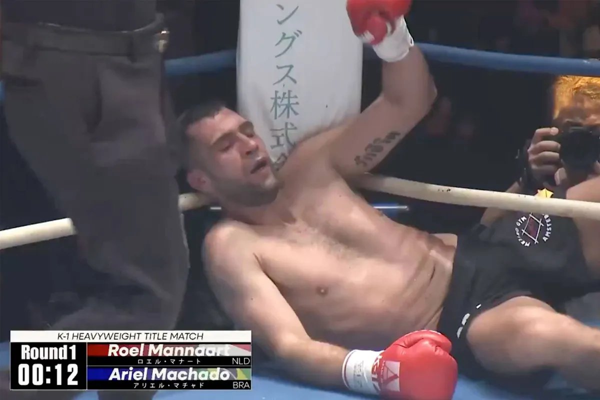 Zwaar verlies! Nederlander Mannaart verliest K-1 kickbokstitel na korte strijd - video