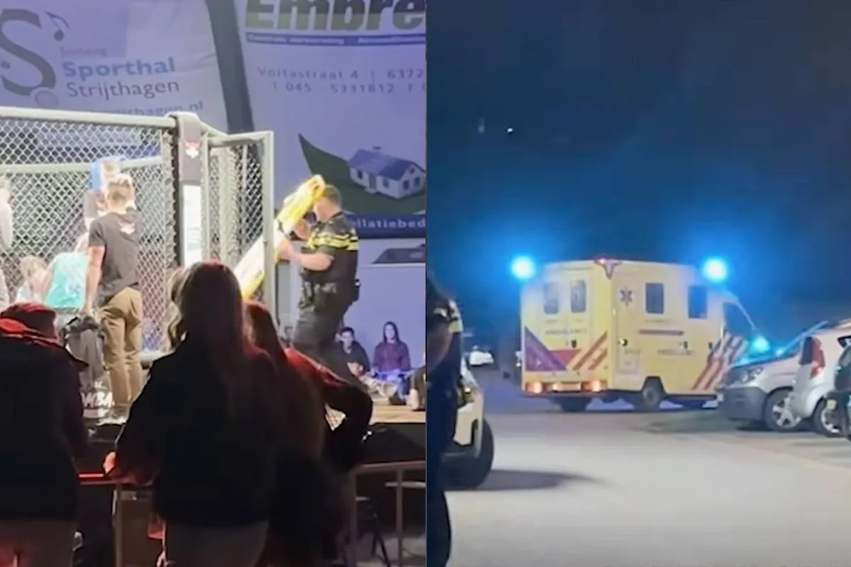 MMA-vechter breekt nek tijdens gala in Limburg, gevecht direct stilgelegd (video)