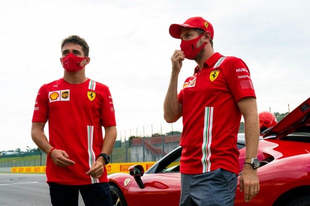 Ondertussen in Rusland | Vettel onder indruk van voetbalvaardigheden Leclerc