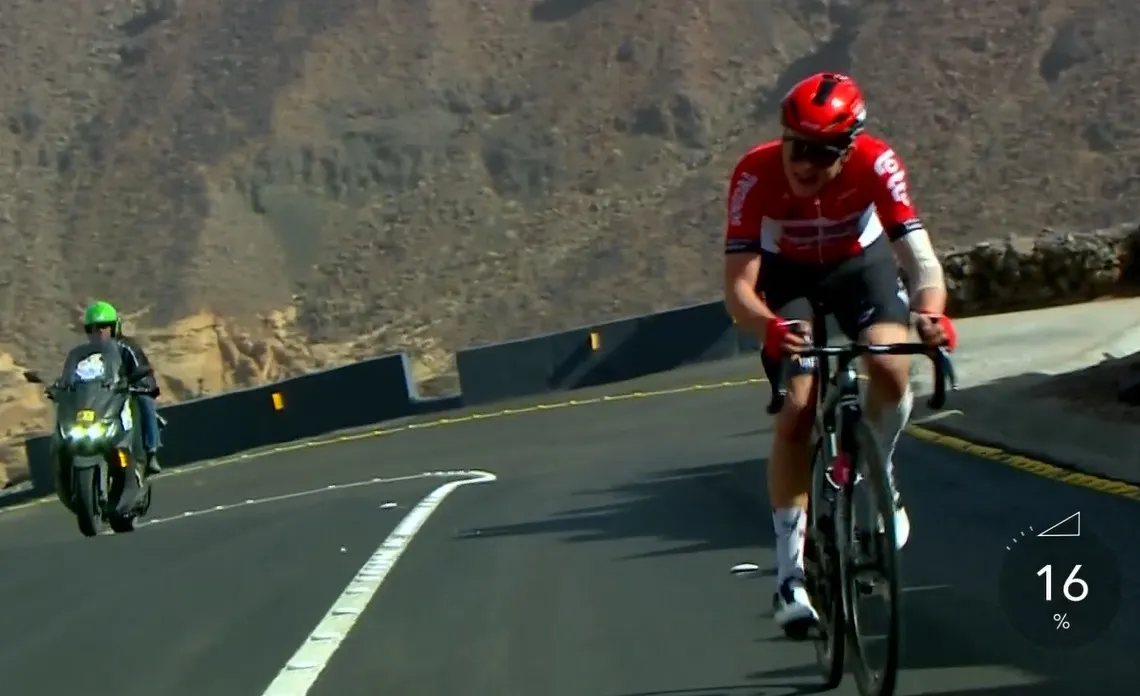 Maxim Van Gils slaat indrukwekkende dubbelslag in Saudi Tour na waaierdag en loeisteile klim