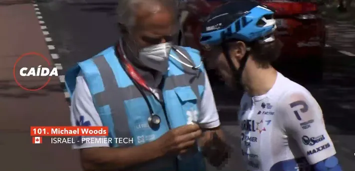 Update | Woods houdt hersenschudding over aan valpartij in Vuelta, geen breuken vastgesteld